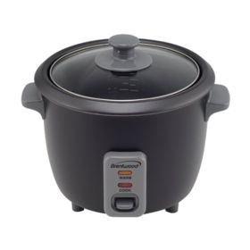 Brentwood TS-700BK 4-Cup Uncooked/8-Cup Cooked Rice Cooker and Food Steamer, Black