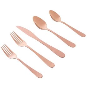 Gibson Home Stravidia 20 Piece Flatware Set in Rose Gold Stainless Steel