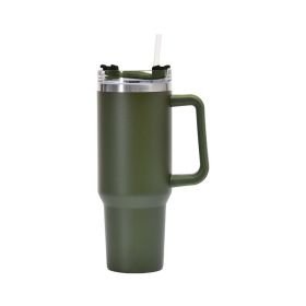 1200ml Stainless Steel Mug Coffee Cup Thermal Travel Car Auto Mugs Thermos 40 Oz Tumbler with Handle Straw Cup Drinkware New In (Color: Y)