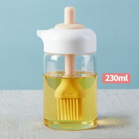 1pc Oil Dispenser; 2 In 1 Wide Opening Bottle With Silicone Brush; Glass Condiment Bottles For Kitchen Cooking; BBQ; Baking (Color: Pink)