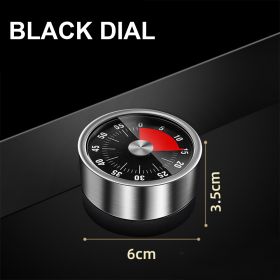 Stainless Steel Visual Timer Mechanical Kitchen Timer 60-Minutes Alarm Cooking Timer With Loud Alarm Magnetic Clock Timer (Color: Black)