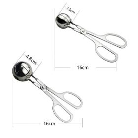 Stainless Steel Meatball Maker Clip Fish Meat Ball Rice Ball Making Mold Form Tool Kitchen Accessories Gadgets Cuisine (size: L)